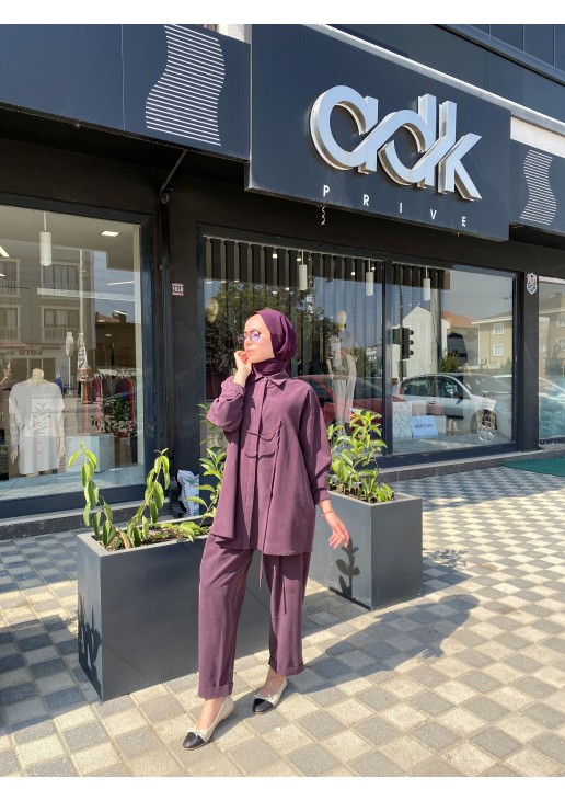 QOOQ STORE İP DETAYLI MÜRDÜM TAKIM